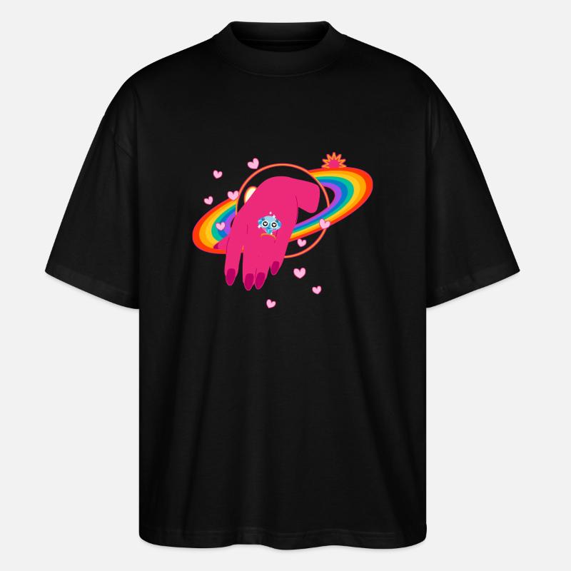 Rainbow - Diamond - Stanley/Stella Oversized Unisex Organic T-shirt Blaster 2.0 - black