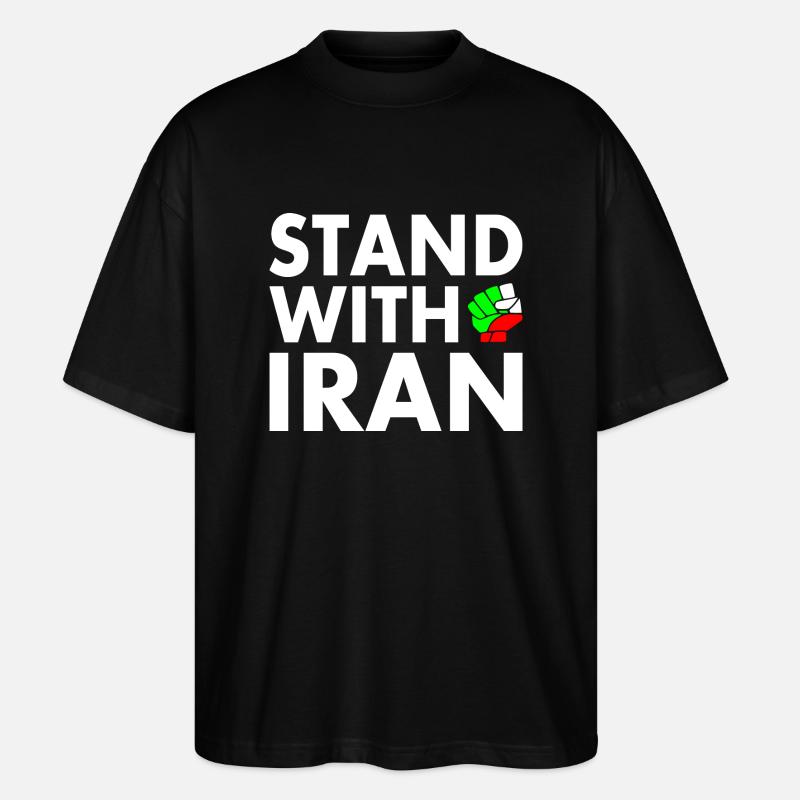 Stand with iran - Stanley/Stella Oversized Unisex Bio T-Shirt Blaster 2.0 - Schwarz