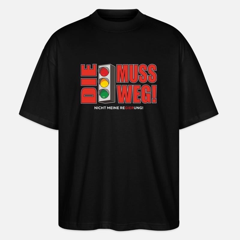 Die Ampel muss weg - Stanley/Stella Oversized Unisex Bio T-Shirt Blaster 2.0 - Schwarz