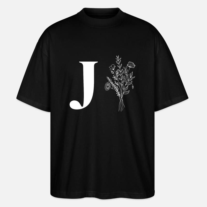 Minimalistische Blumen - Stanley/Stella Oversized Unisex Bio T-Shirt Blaster 2.0 - Schwarz