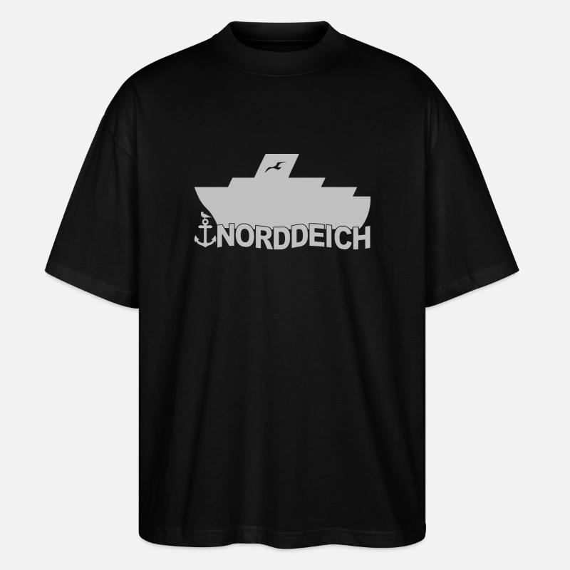 Fähre Norddeich Logo - Stanley/Stella Oversized Unisex Bio T-Shirt Blaster 2.0 - Schwarz