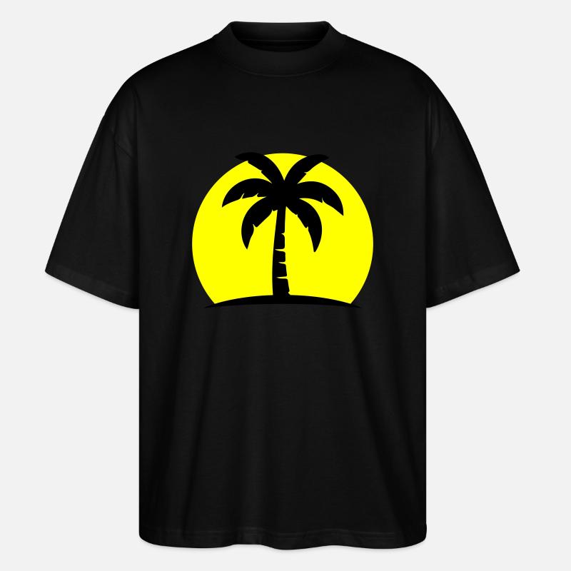 Palm Tree Beach Soleil - T-shirt bio Blaster 2.0 coupe oversize Stanley/Stella Unisexe - noir