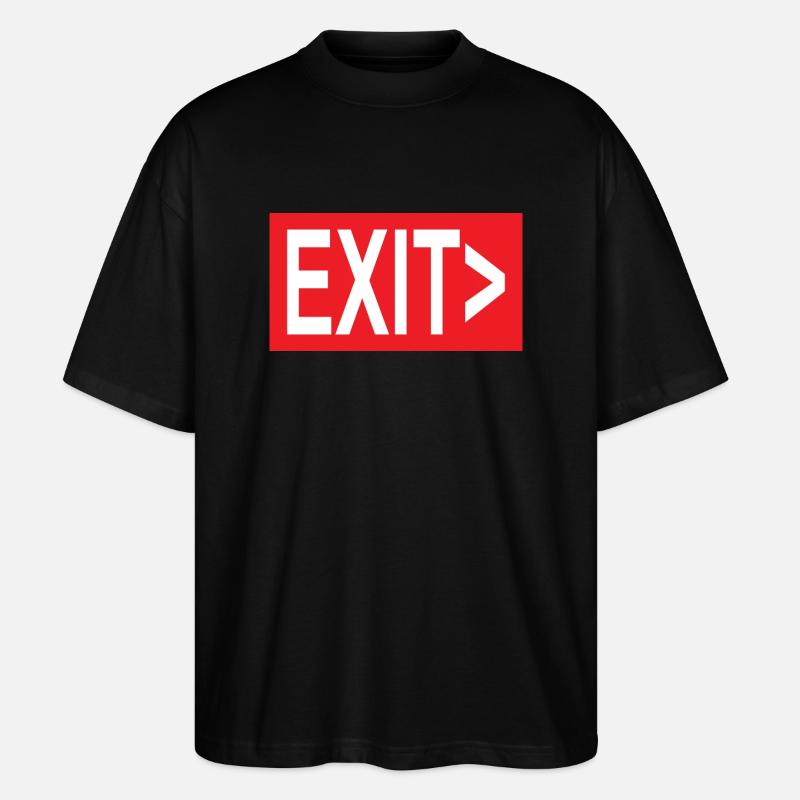 Exit / Ausgang / Notausgang - Stanley/Stella Oversized Unisex Bio T-Shirt Blaster 2.0 - Schwarz