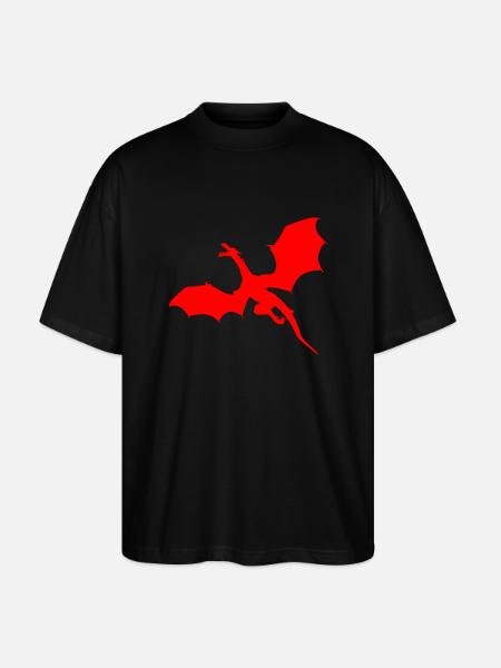 Red dragon motif - Stanley/Stella Oversized Unisex Organic T-shirt Blaster 2.0 - black