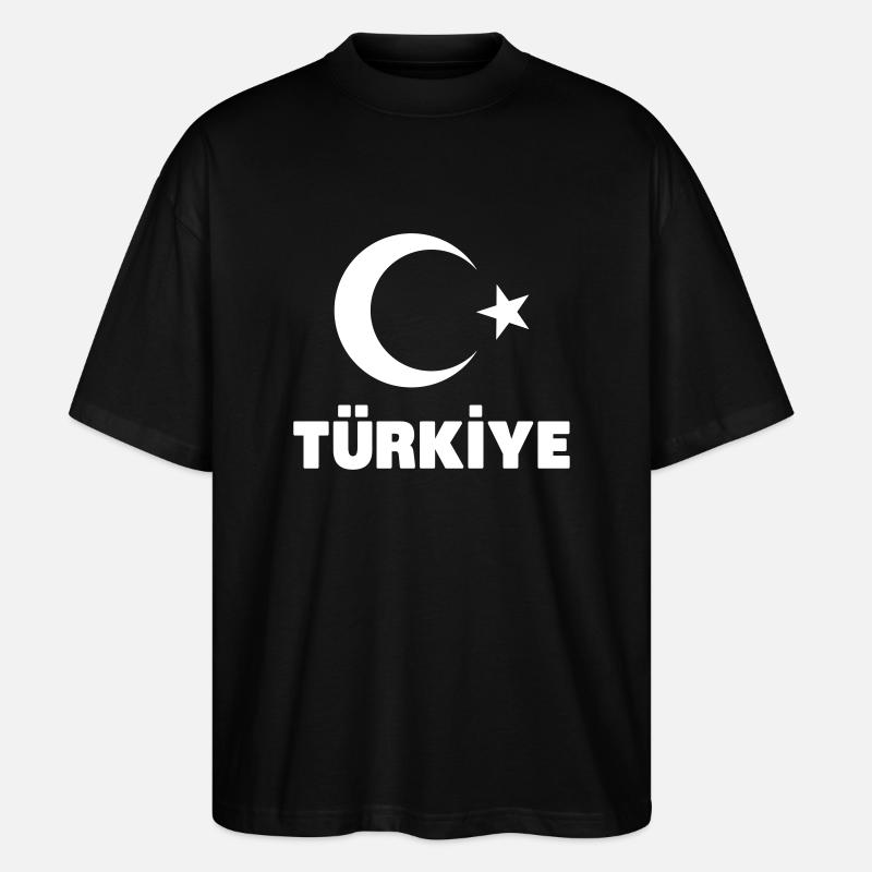 Türkiye avec drapeau - T-shirt bio Blaster 2.0 coupe oversize Stanley/Stella Unisexe - noir