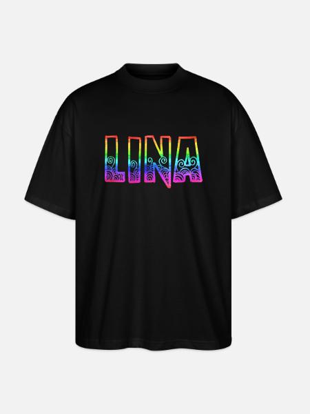 lina rs regenbogen - Stanley/Stella Oversized Unisex Bio T-Shirt Blaster 2.0 - Schwarz