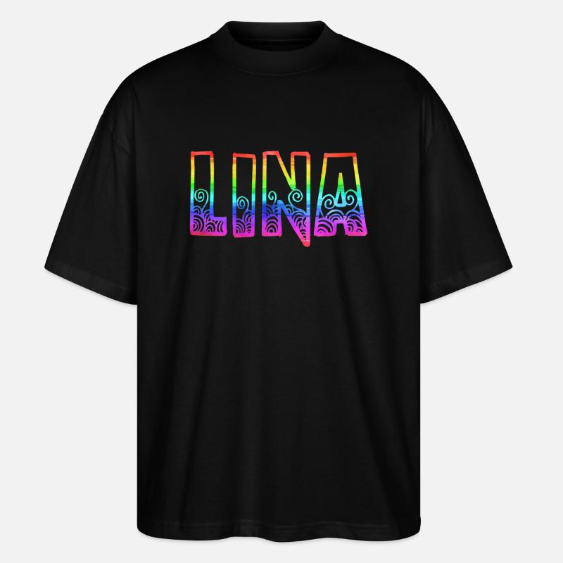 lina rs regenbogen - Stanley/Stella Oversized Unisex Bio T-Shirt Blaster 2.0 - Schwarz