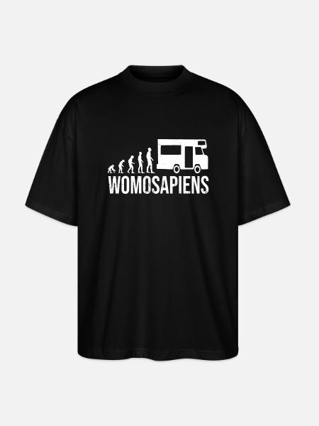 Womosapiens Wohnmobil Evolution - Stanley/Stella Oversized Unisex Bio T-Shirt Blaster 2.0 - Schwarz