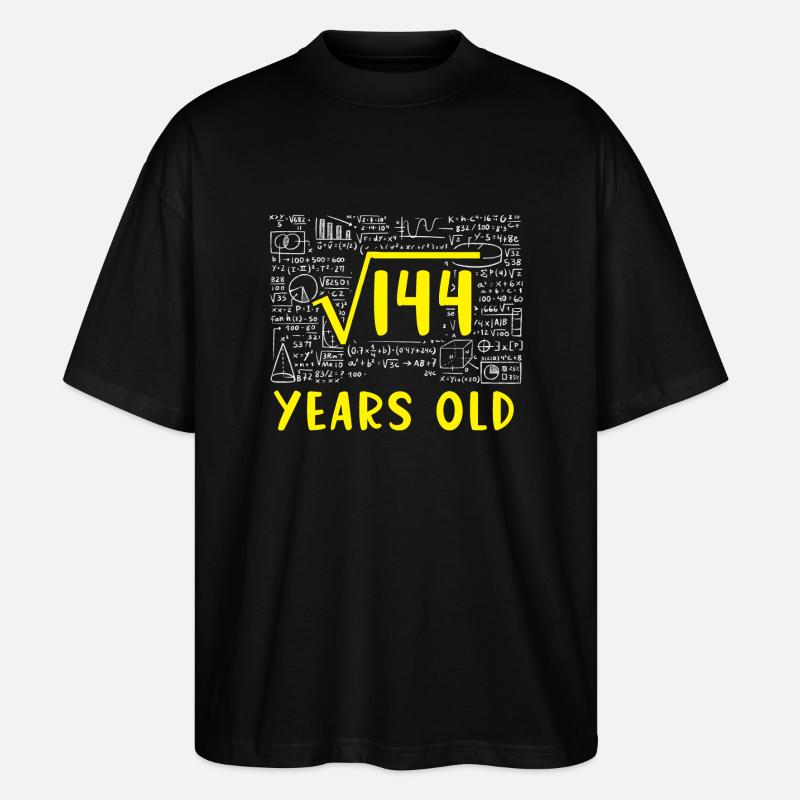 12 years birthday Root 144 - Stanley/Stella Oversized Unisex Organic T-shirt Blaster 2.0 - black