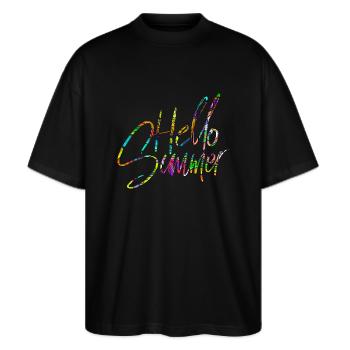 Bonjour Summer - T-shirt bio Blaster 2.0 coupe oversize Stanley/Stella Unisexe - noir - Devant - Alina (178cm) & Michal (187cm)