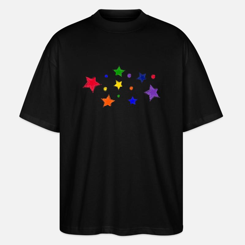 Stars and bubbles - Stanley/Stella Oversized Unisex Organic T-shirt Blaster 2.0 - black