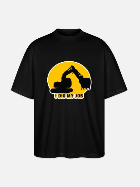 Fun Quote Excavator Driver - Stanley/Stella Oversized Unisex Organic T-shirt Blaster 2.0 - black