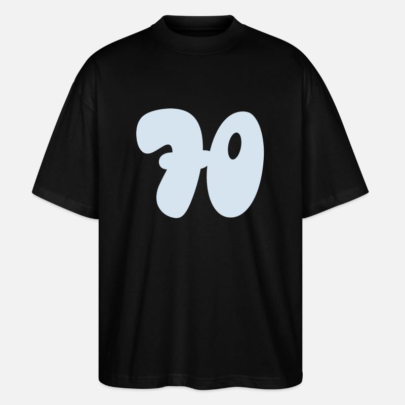 Number 70 pastel blue - Stanley/Stella Oversized Unisex Organic T-shirt Blaster 2.0 - black