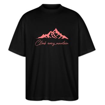 Montagnes Randonnée Montagne Dictons Drôles - T-shirt bio Blaster 2.0 coupe oversize Stanley/Stella Unisexe - noir - Devant - Alina (178cm) & Michal (187cm)