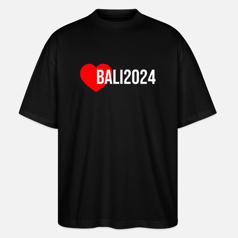 Bali 2024 Herz Urlaub - Stanley/Stella Oversized Unisex Bio T-Shirt Blaster 2.0 - Schwarz