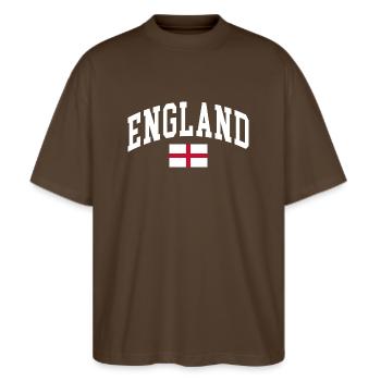 Angleterre - T-shirt bio Blaster 2.0 coupe oversize Stanley/Stella Unisexe - marron foncé - Devant - Alina (178cm) & Michal (187cm)