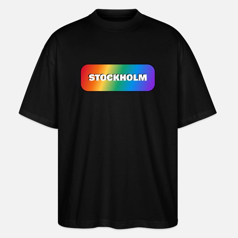 STOCKHOLM RAINBOW PRIDE - Stanley/Stella Oversized Unisex Bio T-Shirt Blaster 2.0 - Schwarz