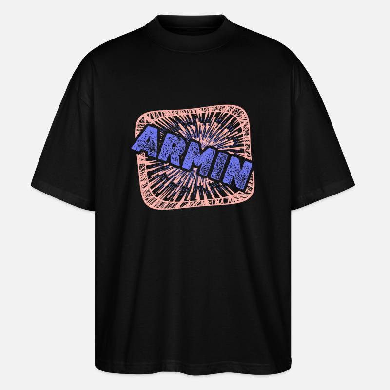 Geschenk für Armin - Stanley/Stella Oversized Unisex Bio T-Shirt Blaster 2.0 - Schwarz
