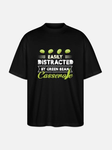 Easily Distracted By Green Bean Casserole - Stanley/Stella Oversized Unisex Organic T-shirt Blaster 2.0 - black