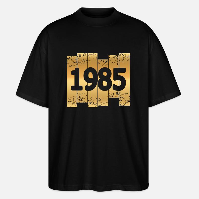 Goldfarben 1985 - Stanley/Stella Oversized Unisex Bio T-Shirt Blaster 2.0 - Schwarz