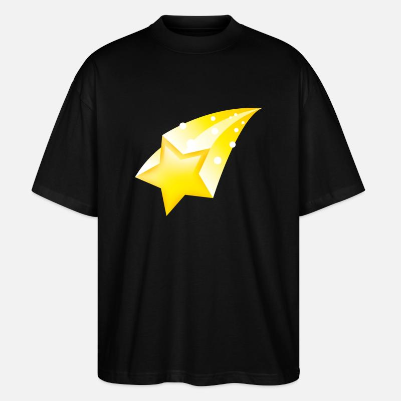Smiley Falling Star - Stanley/Stella Oversized Unisex Bio T-Shirt Blaster 2.0 - Schwarz