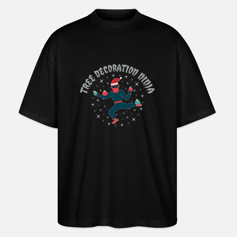 Tree Deoration Ninja - Stanley/Stella Oversized Unisex Bio T-Shirt Blaster 2.0 - Schwarz