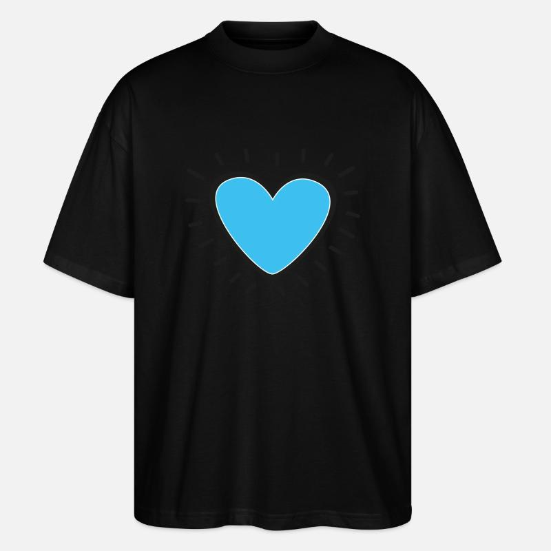 Herz hellblau - Stanley/Stella Oversized Unisex Bio T-Shirt Blaster 2.0 - Schwarz