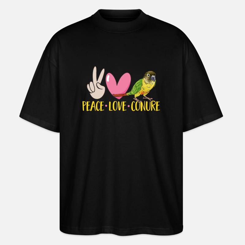 Perruche Molina Perroquet Perruche oiseau - T-shirt bio Blaster 2.0 coupe oversize Stanley/Stella Unisexe - noir