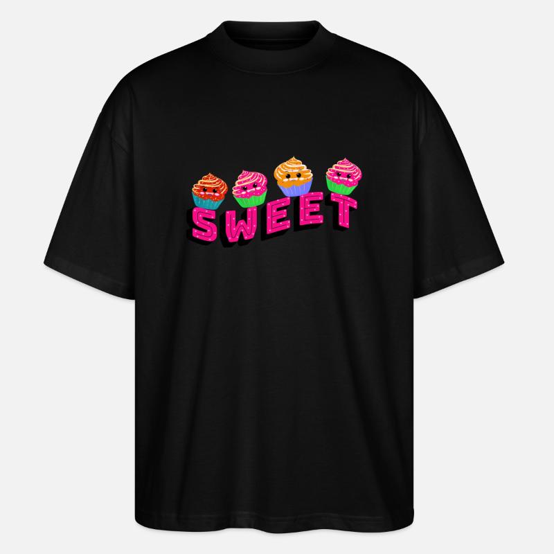 Süße Cupcakes - Stanley/Stella Oversized Unisex Bio T-Shirt Blaster 2.0 - Schwarz