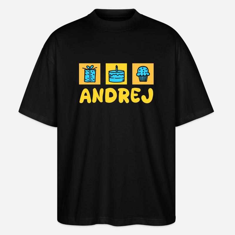 Vorname Andrej - Stanley/Stella Oversized Unisex Bio T-Shirt Blaster 2.0 - Schwarz