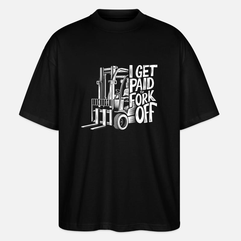 Fürs Gabeln bezahlt werden - Stanley/Stella Oversized Unisex Bio T-Shirt Blaster 2.0 - Schwarz