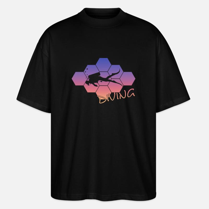 Taucher Tauchen - Stanley/Stella Oversized Unisex Bio T-Shirt Blaster 2.0 - Schwarz
