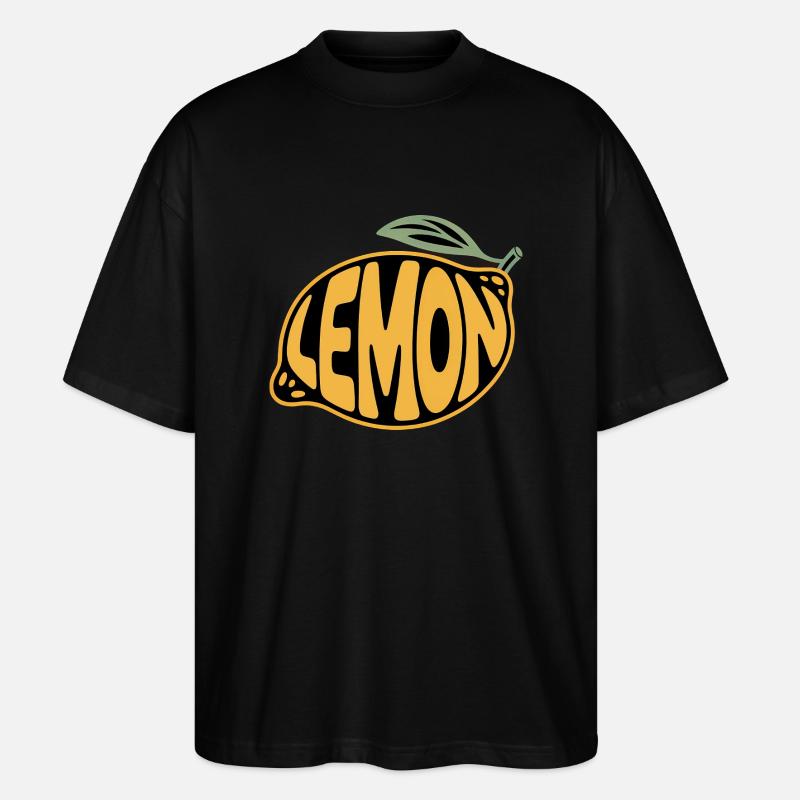 Lemon - Cool Fruit Logo - Stanley/Stella Oversized Unisex Organic T-shirt Blaster 2.0 - black