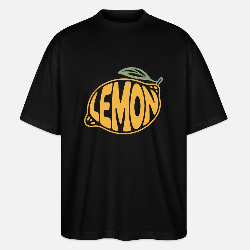 Zitrone - Cooles Frucht-Logo - Stanley/Stella Oversized Unisex Bio T-Shirt Blaster 2.0 - Schwarz