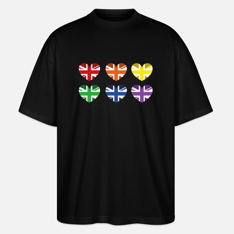 DRAPEAU ARC-EN-CIEL DU ROYAUME-UNI - T-shirt bio Blaster 2.0 coupe oversize Stanley/Stella Unisexe - noir