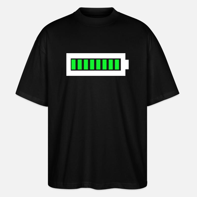 Akku voll - Stanley/Stella Oversized Unisex Bio T-Shirt Blaster 2.0 - Schwarz