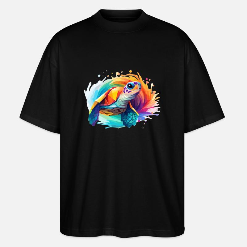 Conception de tortue de mer - T-shirt bio Blaster 2.0 coupe oversize Stanley/Stella Unisexe - noir