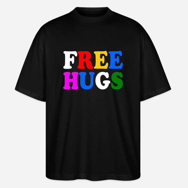 Free hugs - Stanley/Stella Oversized Unisex Bio T-Shirt Blaster 2.0 - Schwarz