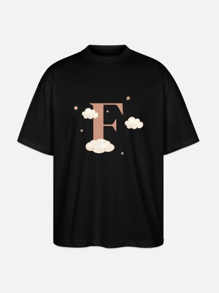 Letter f clouds stars - Stanley/Stella Oversized Unisex Organic T-shirt Blaster 2.0 - black