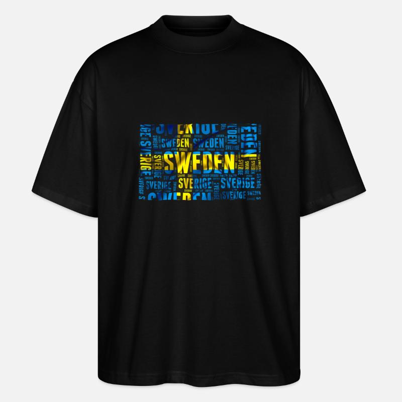Drapeau de la Suède - T-shirt bio Blaster 2.0 coupe oversize Stanley/Stella Unisexe - noir