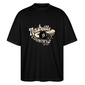 Nashville - Country - Stanley/Stella Oversized Unisex Organic T-shirt Blaster 2.0 - black - Front - Alina (178cm) & Michal (187cm)