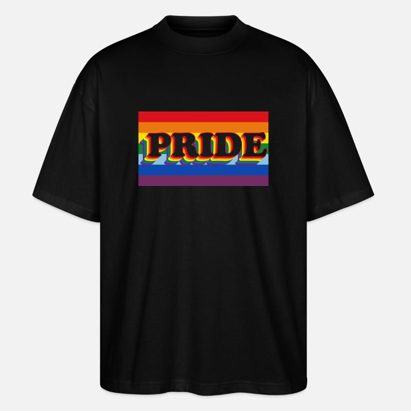 Regenbogenfahne pride - Stanley/Stella Oversized Unisex Bio T-Shirt Blaster 2.0 - Schwarz