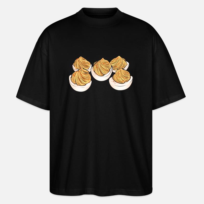 Gefüllte Eier Deviled Eggs - Stanley/Stella Oversized Unisex Bio T-Shirt Blaster 2.0 - Schwarz