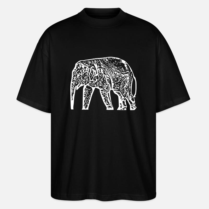 Éléphant Baby Blanc - T-shirt bio Blaster 2.0 coupe oversize Stanley/Stella Unisexe - noir