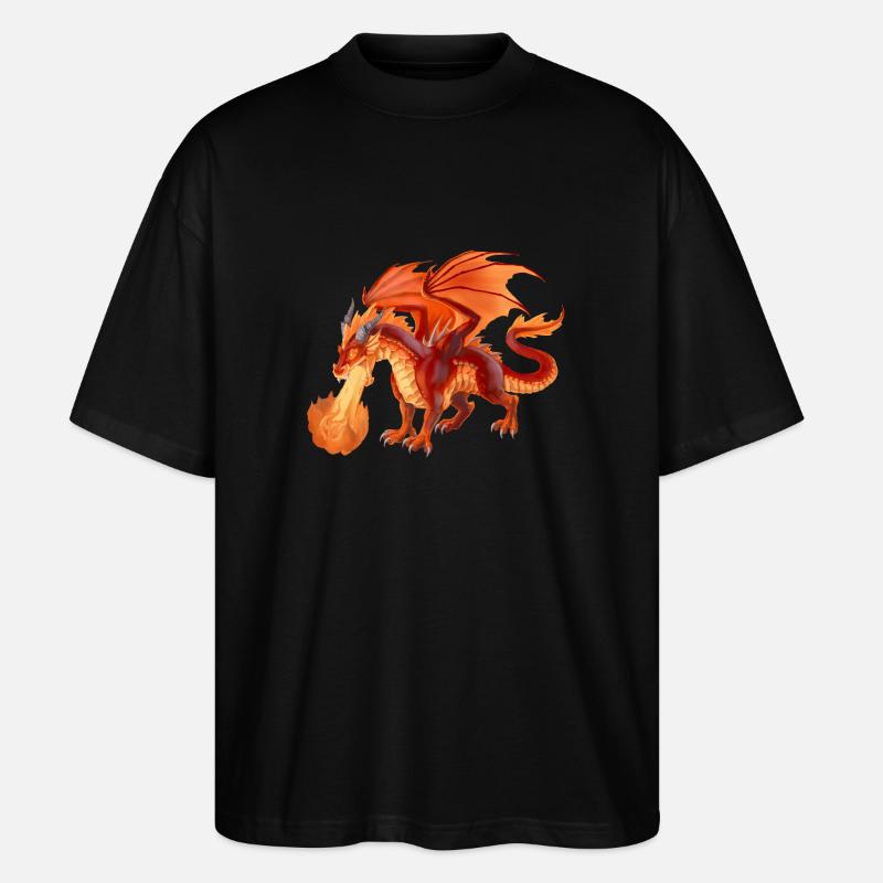 fire dragon - Stanley/Stella Oversized Unisex Bio T-Shirt Blaster 2.0 - Schwarz