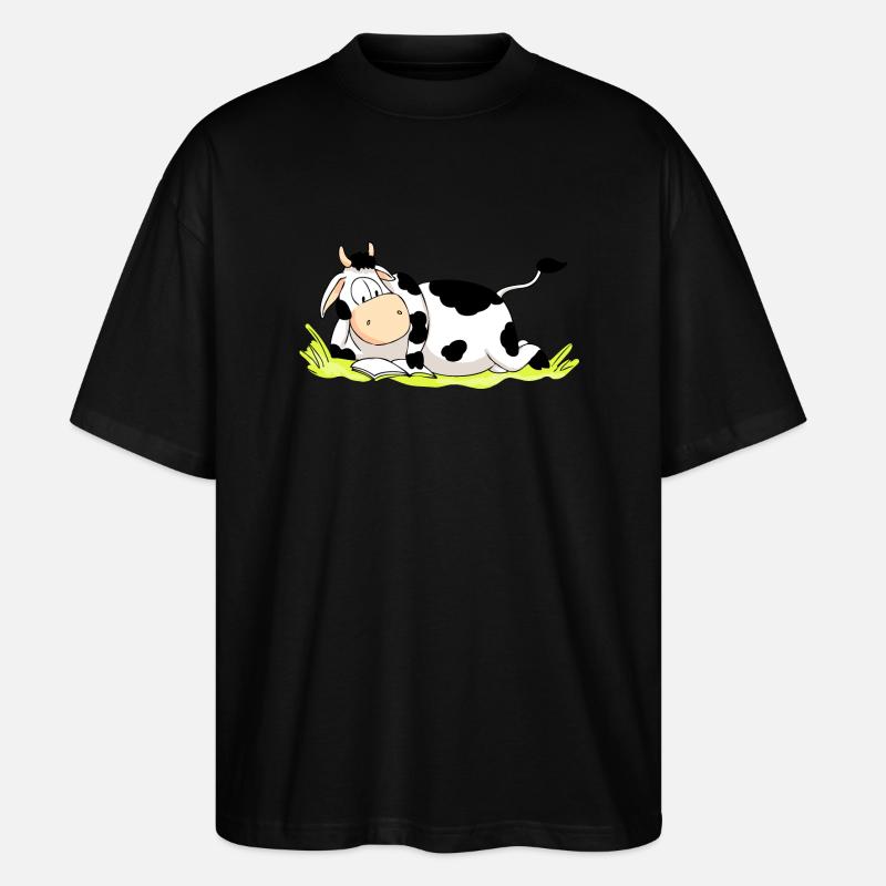 Reading Cow - Stanley/Stella Oversized Unisex Bio T-Shirt Blaster 2.0 - Schwarz