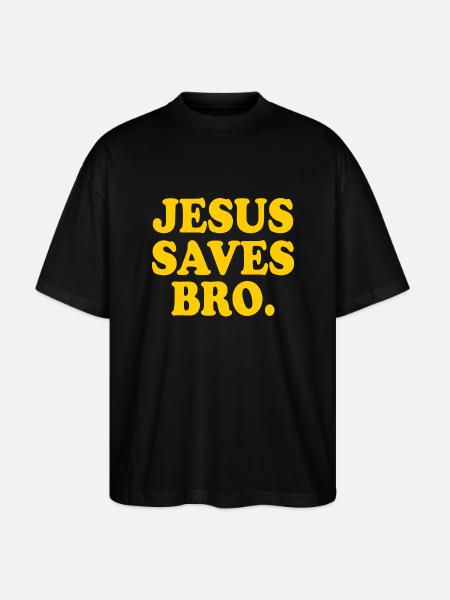 Jesus saves bro - Stanley/Stella Oversized Unisex Organic T-shirt Blaster 2.0 - black