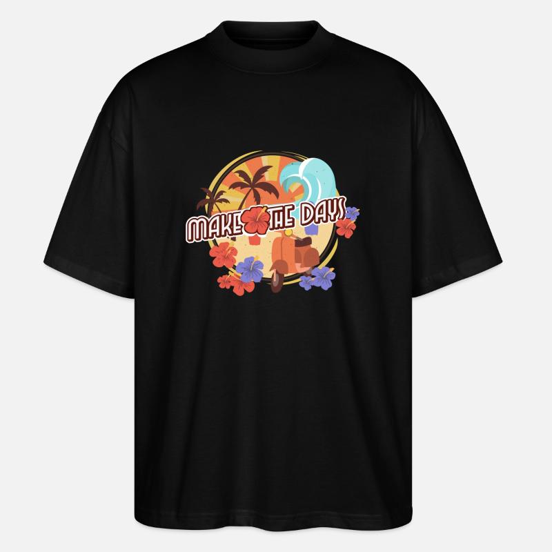 Urlaub - Reise - Stanley/Stella Oversized Unisex Bio T-Shirt Blaster 2.0 - Schwarz