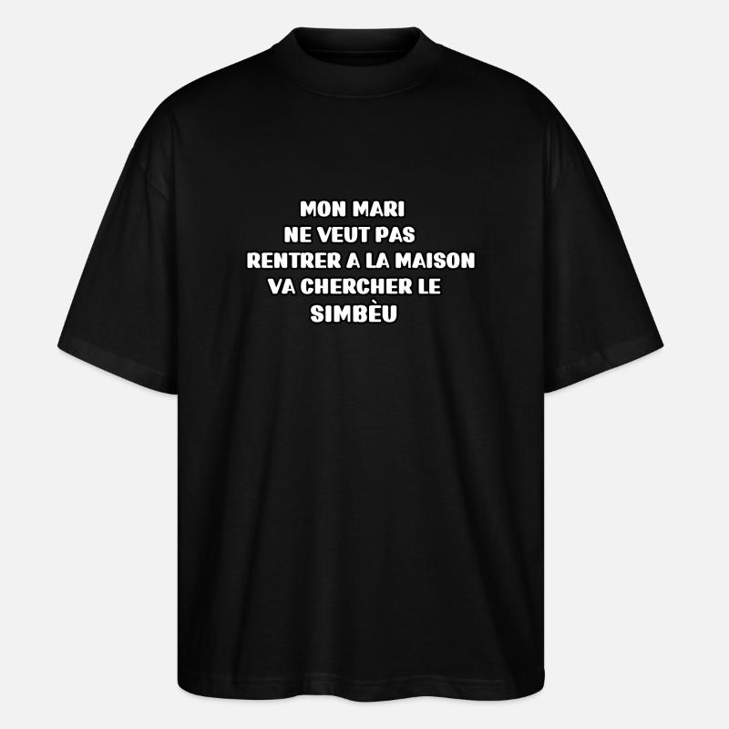 Taureau de Camargue simbèu citation - T-shirt bio Blaster 2.0 coupe oversize Stanley/Stella Unisexe - noir