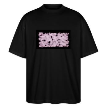 Pink Cloud, Rosa Wolke - Stanley/Stella Oversized Unisex Bio T-Shirt Blaster 2.0 - Schwarz - Vorne - Alina (178cm) & Michal (187cm)